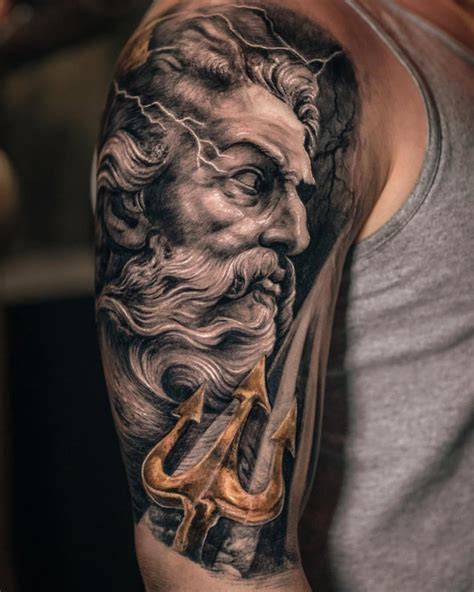 poseidon greek god tattoo